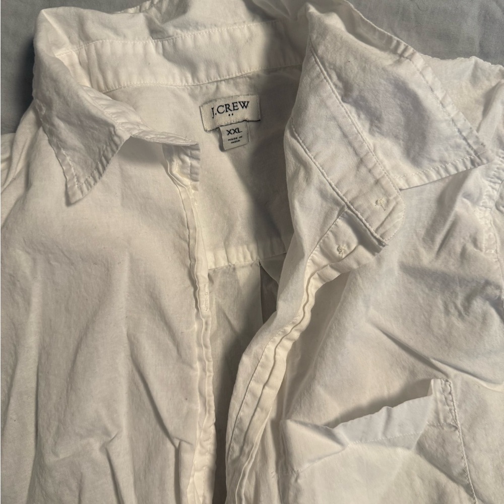 J Crew White button Down Shirt Womens Size XXL